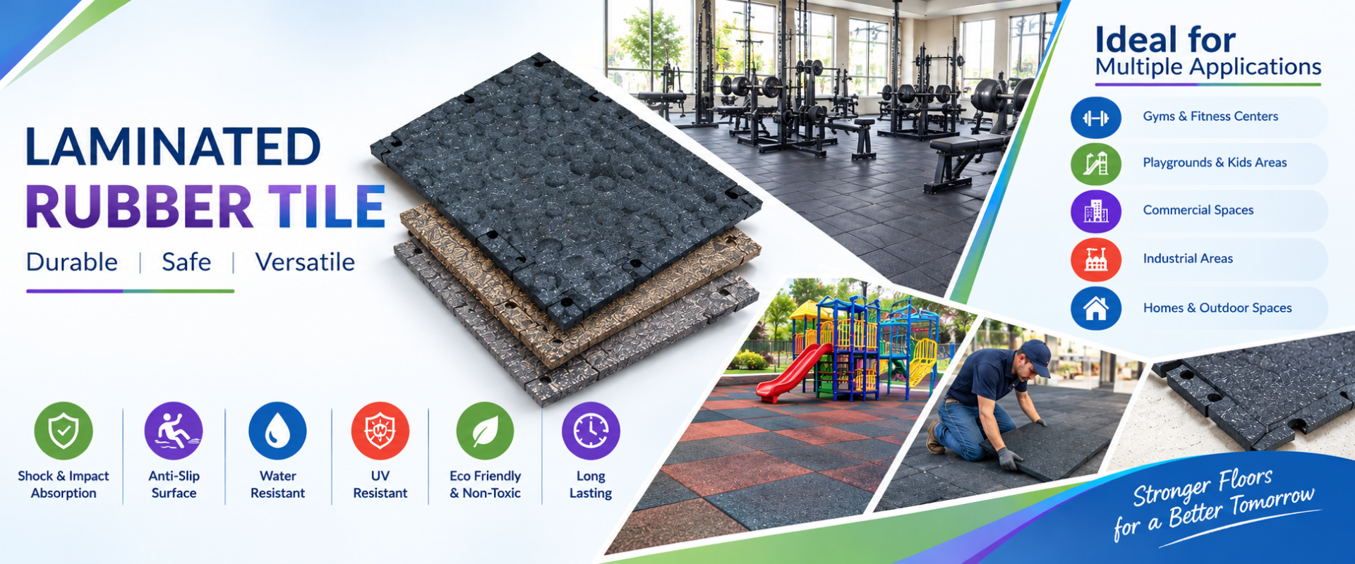Rubber flooring dummy banner