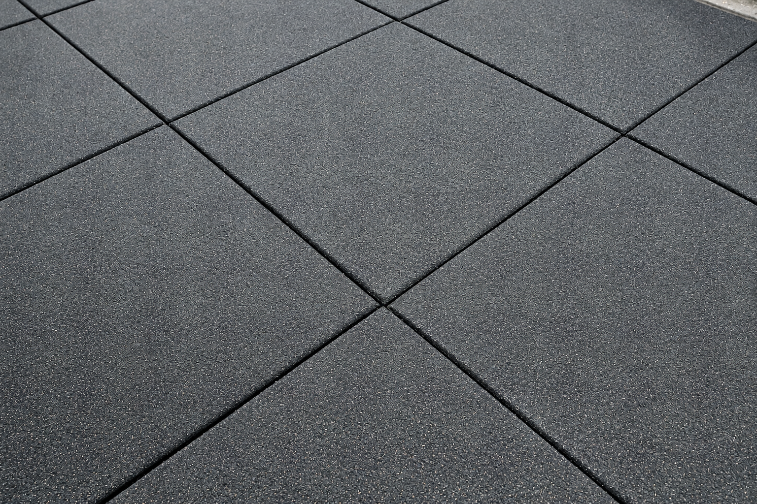Gym training area with rubber flooring